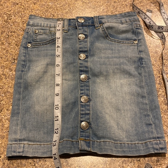 7 For All Mankind Blue Jean Denim Skirt Kids Girls Size 7 - Picture 4 of 14